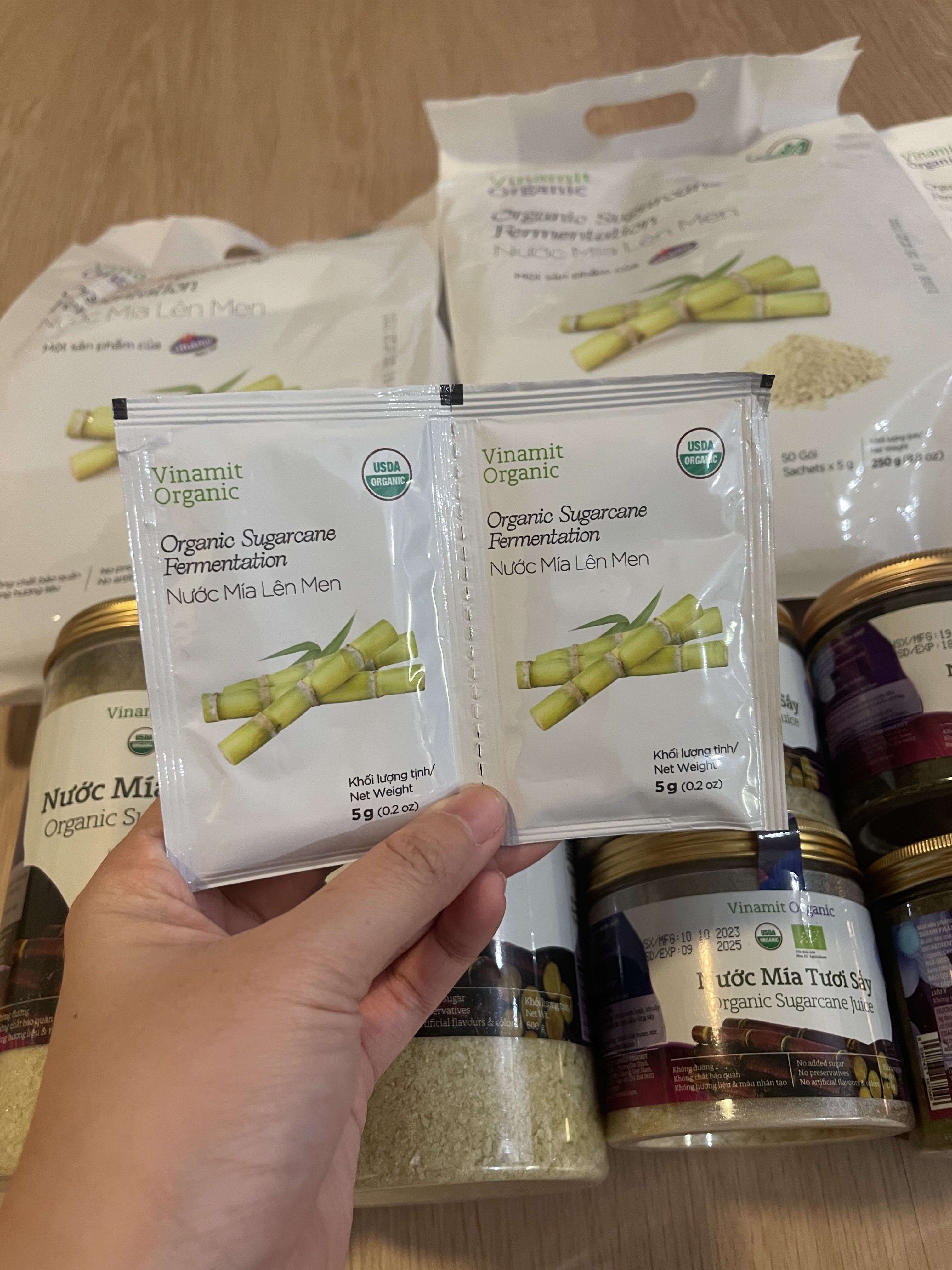Vinamit nước mía lên men hộp 250g/50 gói 1